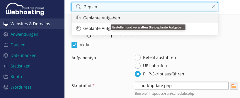 Webhosting Control Panel